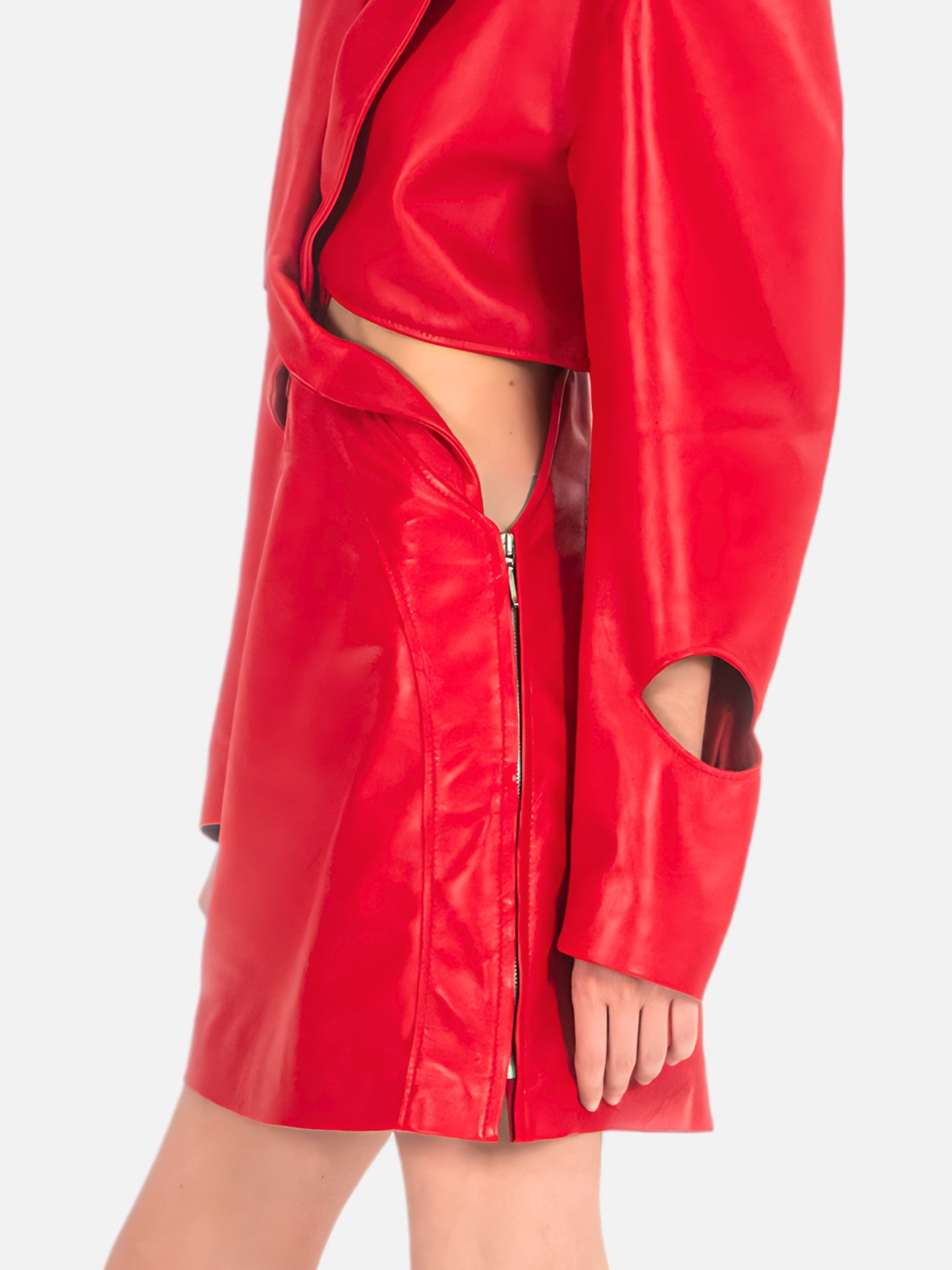Oversized Cut-out Leather Dress